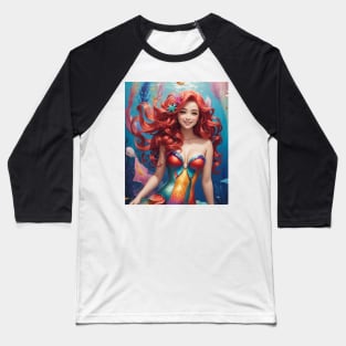 Realistic Mermaid Beauty Baseball T-Shirt